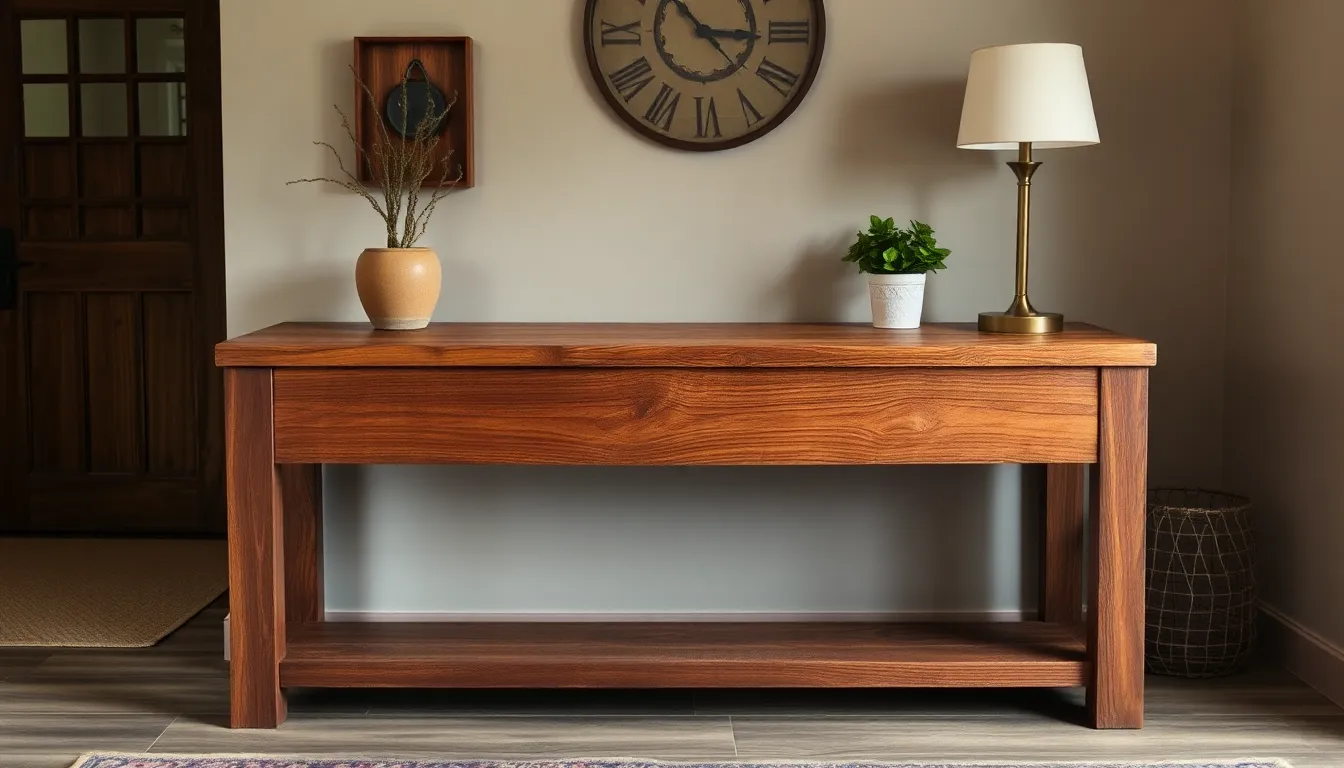 rustic wood console table